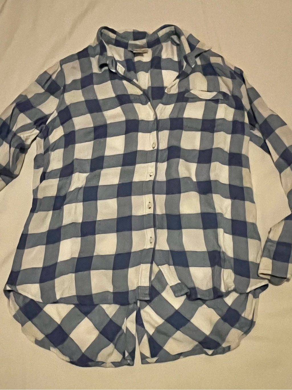 Country Lucky Brand Blue And White Check Shirt